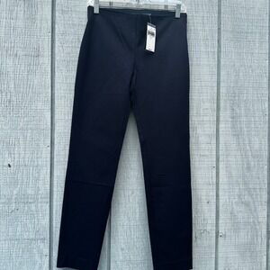 NWT Lauren Ralph Lauren Womens Navy Blue Straight Leg Trouser Pants Sz 2 Career